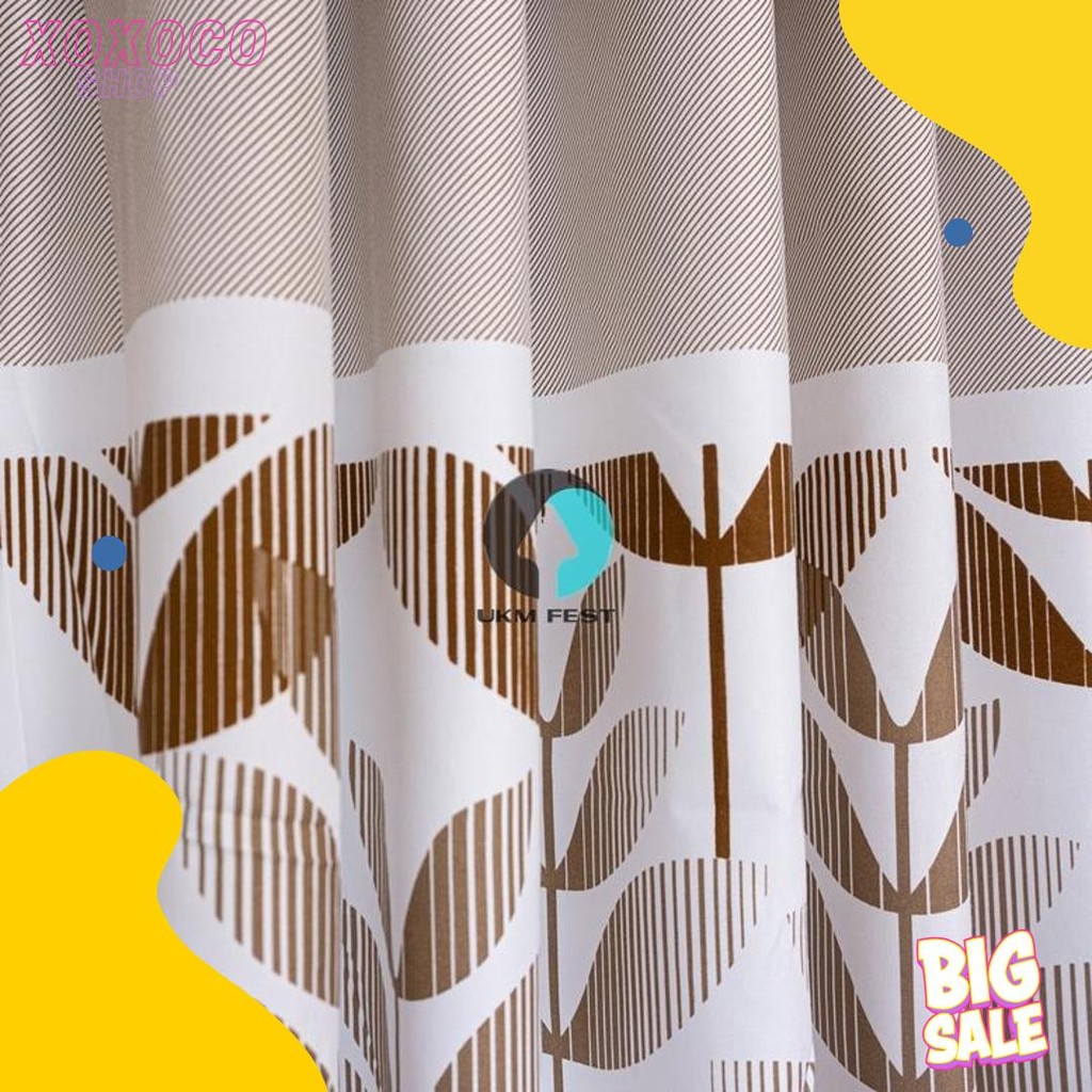 Gorden Jendela Gorden Pintu Gorden Minimalis Smokring Katun T200Cm & T150Cm Free Tali Diskon Setenga