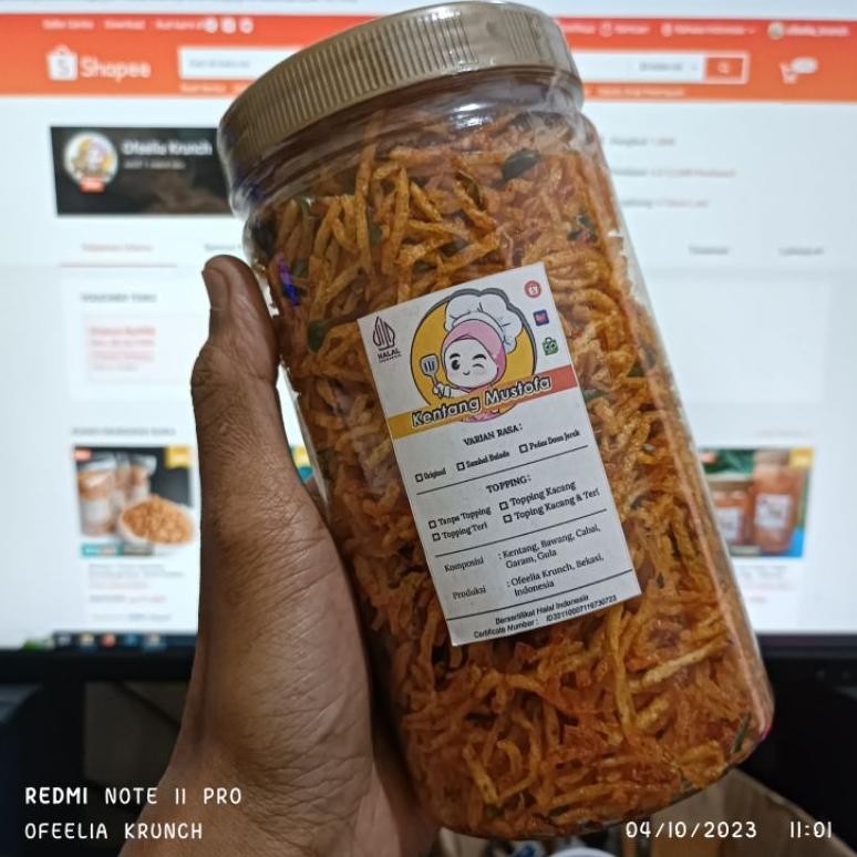 

Kentang Mustofa Pedas Daun Jeruk Toples 1 Liter - Bencok Krispi Bumbu Balado Karamel Gurih