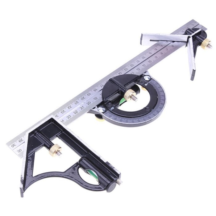 

2F1B 3 in 1 Penggaris Multifungsi Adjustable Angle Finder 30cm - Silve