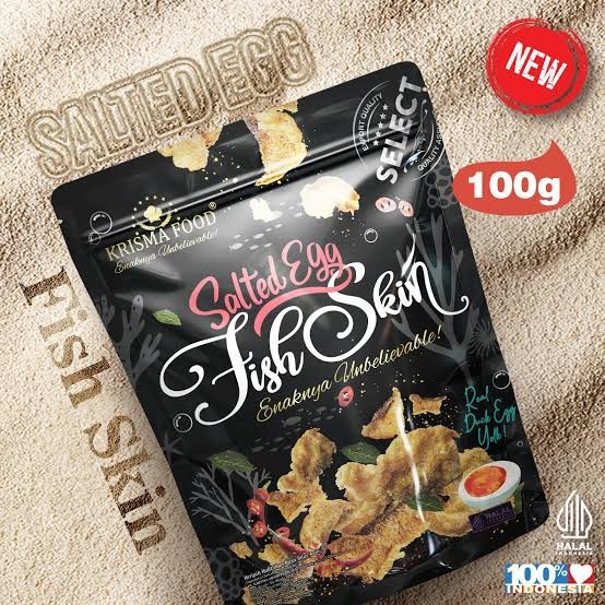 

TERBARU! Krisma Food Salted Egg Fish Skin 100g Salted Egg Potato Chips 100g