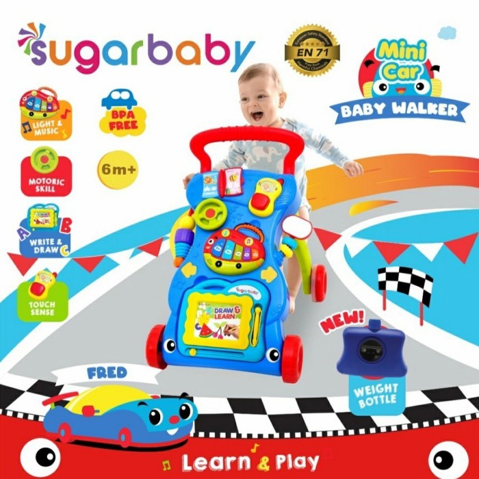 Paling Baik Push Walker Sugar Baby Mini Car/Baby Walker