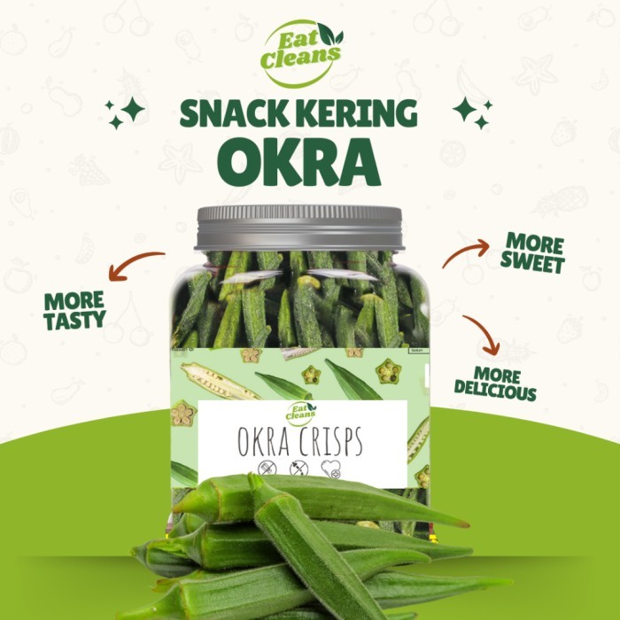 

PROMO! Keripik Sayur Okra Crispy Cemilan Diet Snack Camilan Rendah Kalori