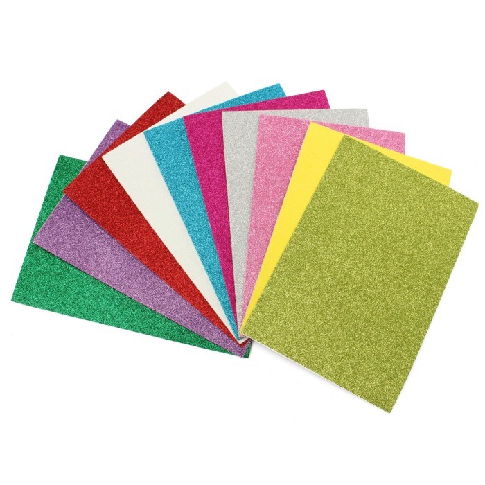 

10Pcs 8x12 Inch Adhesive Glitter Paper Card Assorted Colors