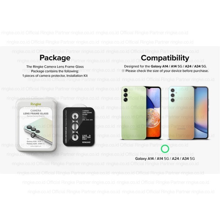 

terbaru !!! ringke samsung a14 5g / a24 / a34 camera lens frame glass