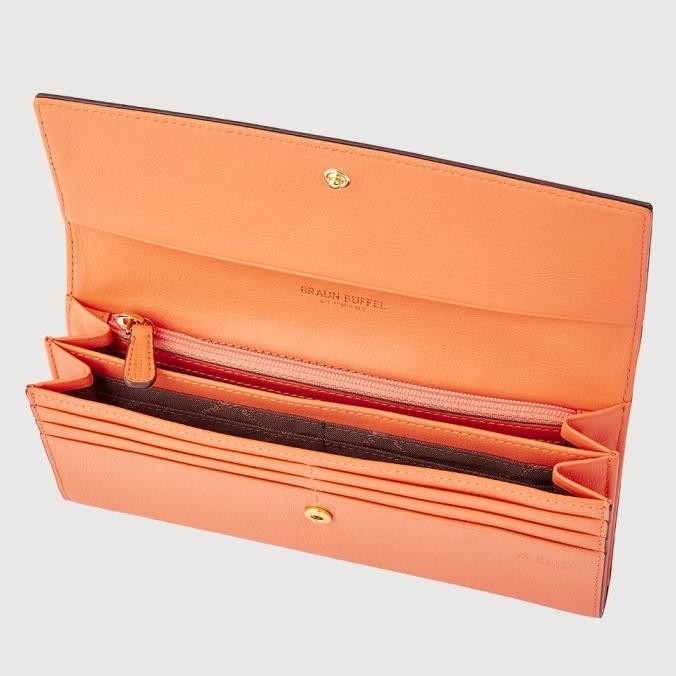 BRAUN BUFFEL LINUS 2 FOLD LONG WALLET Apricot Crush