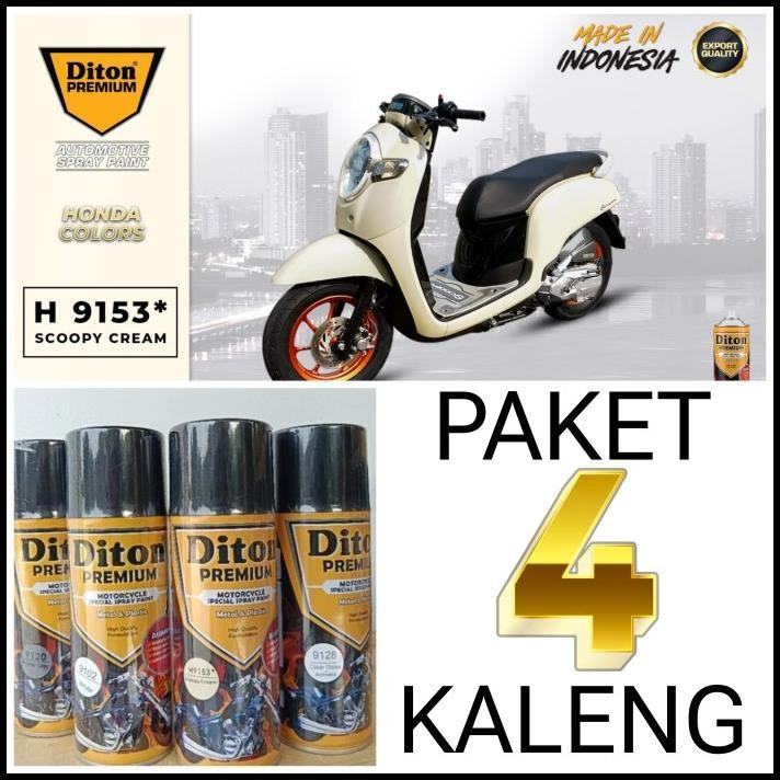 PAKET- 4 KALENG pilok cat semprot diton premium H9153 SCOOPY CREAM 9153 scopy cream
