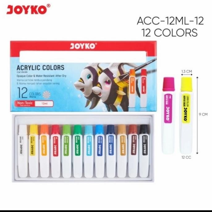 

Cat Akrilik Joyko 12 Warna/ Cat Acrylic Joyko ACC-12ML HT