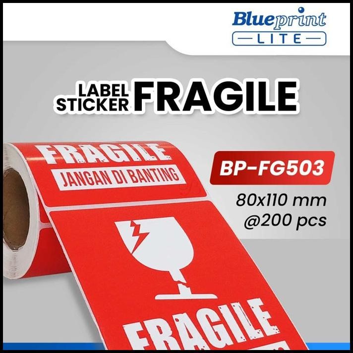 

Blueprint Lite BP-FG503 BP-FG505 Label Sticker Fragile Jangan dibanting 80x110 mm isi 200 Pcs