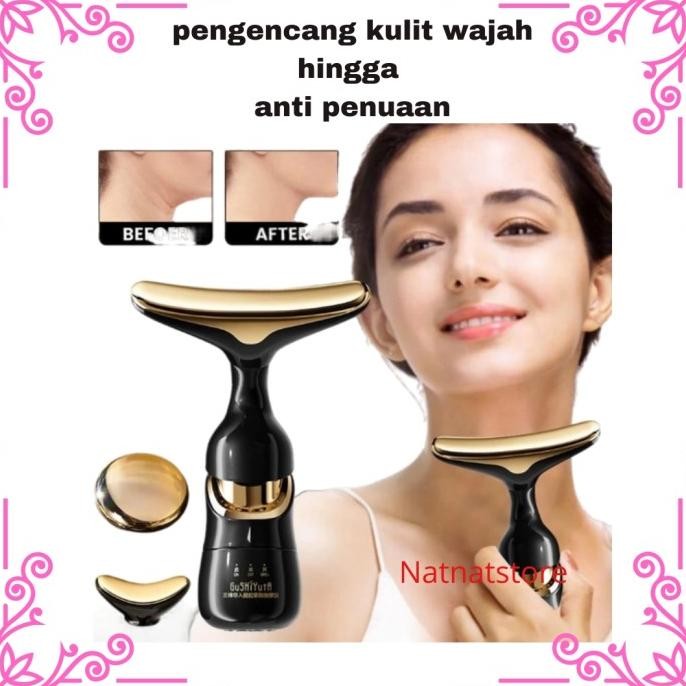 ALAT SETRIKA WAJAH PENGENCANG PEMIJAT  KULIT WAJAH LEHER ANTI AGING HT