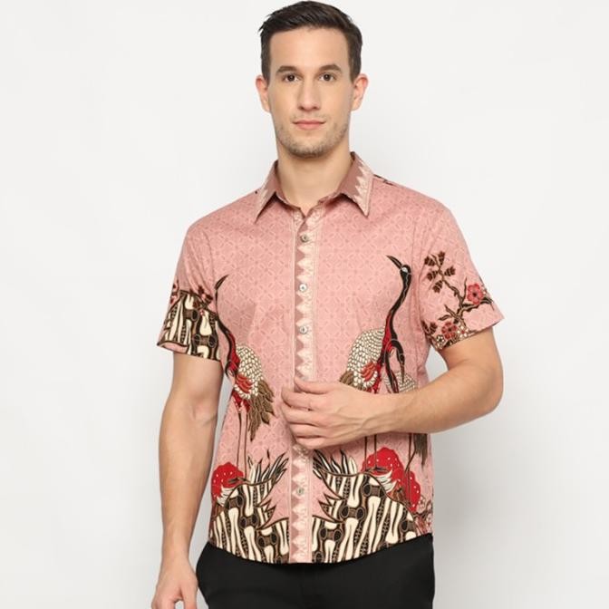 Kemeja Batik Pria / Batik Couple Kondangan / Baju Natal Merah 113 JCO Terlaris