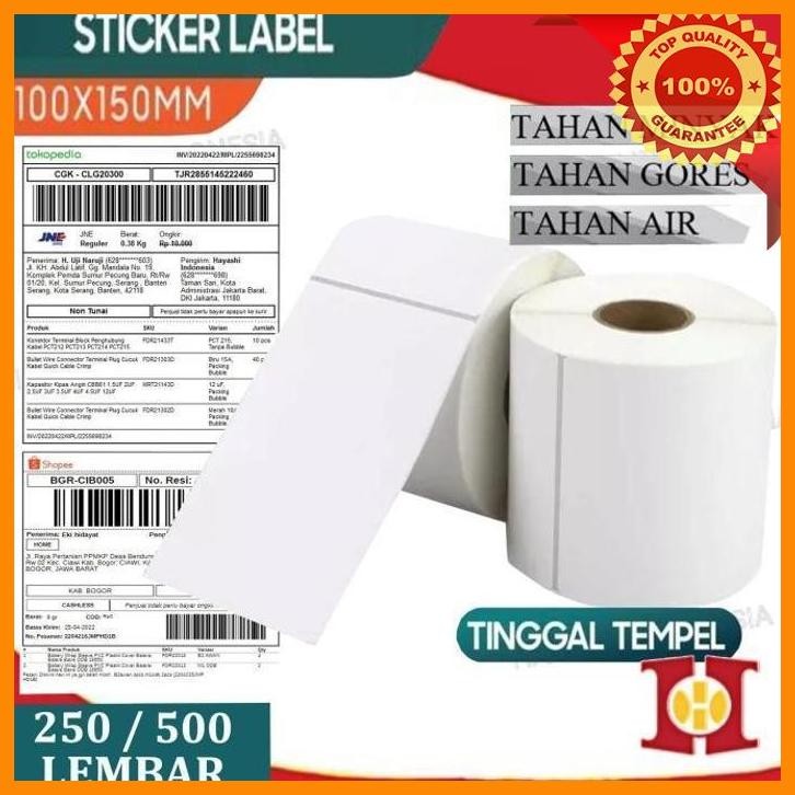 

(HAYA) KERTAS THERMAL STICKER RESI LABEL ALAMAT DIRECT STIKER BARCODE ROLL A6