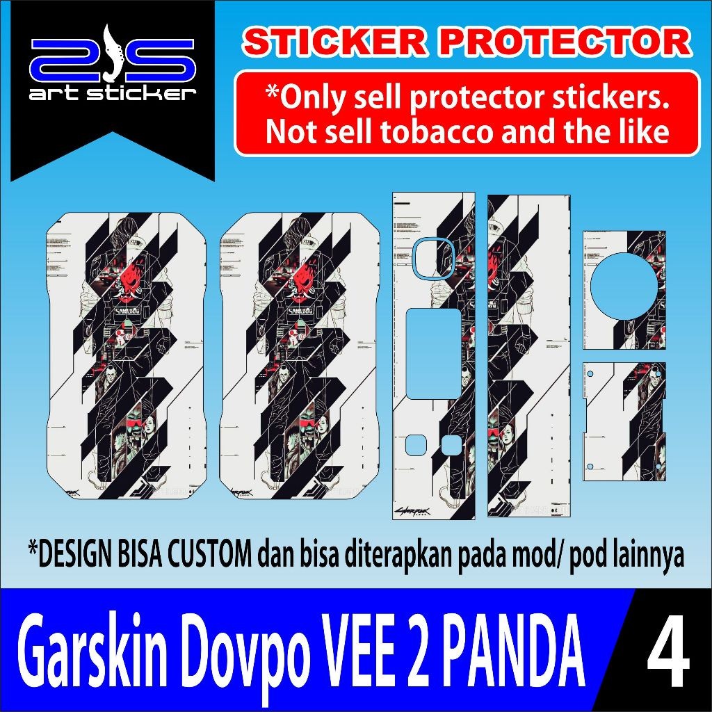 

*PromoTerjangkau* Stikervee2 Uv Printing Bappe Black White Cyberpunkk Garskin Wrap Stiker Premium / X Casing Case COD