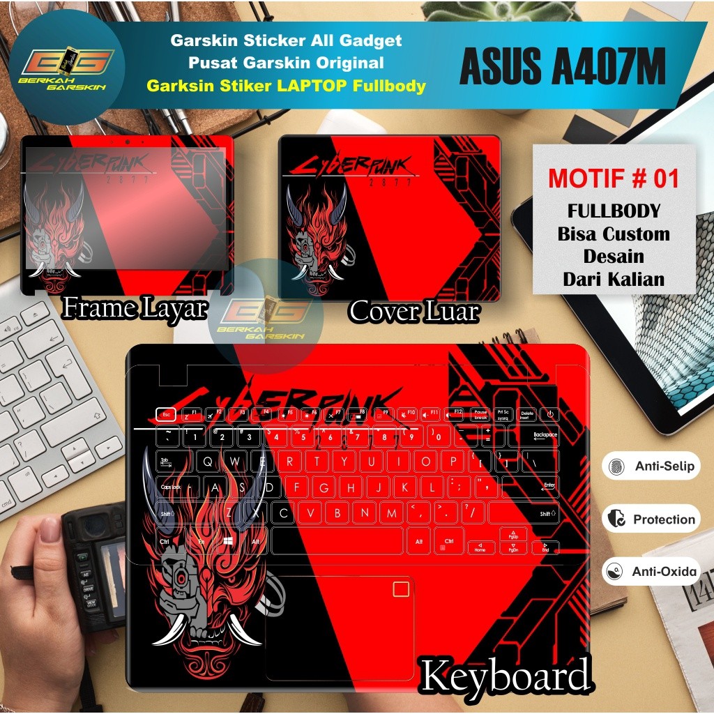 

*PromoTerjangkau* Laptop Asus A407m Kode 15 Stiker 1 Garskin Wrap Stiker Premium / X Casing Case COD