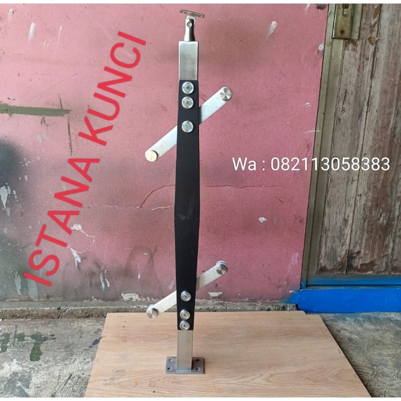 TIANG RAILING KACA / TIANG RAILING TANGGA KACA STEINLES STELL SUS 304