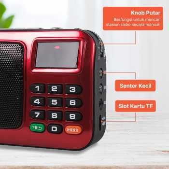 Rolton W405 Portable FM Radio Player TF Card / Tf Player Radio Fm Mp3 Pakai Baterai Mini Full Bass