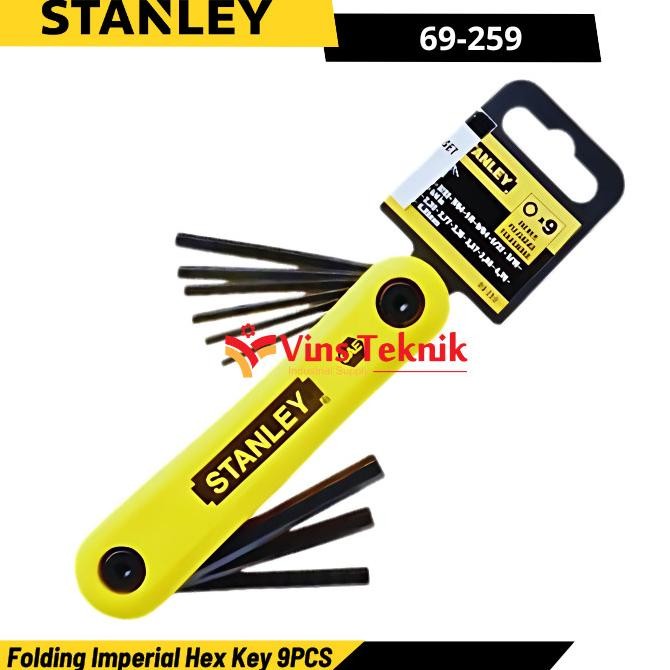 Grosir Kunci L Set Stanley 9Pcs Folding Imperial Hex Key Set Stanley 69-259