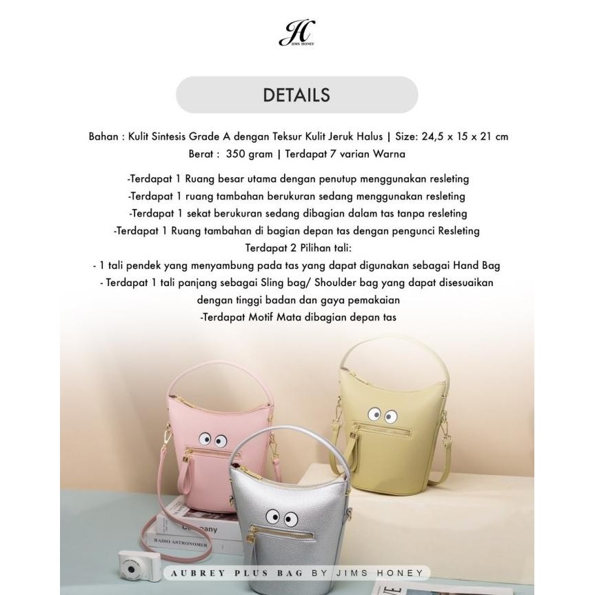 Grosir Jims Honey - Aubrey Plus Bag - Tas Selempang Wanita - Tas Bahu Wanita - Tas Kulit Import