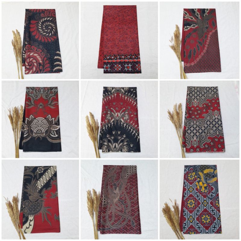 Promo Kain Batik Printing Warna Merah Maroon Kain Bridesmaid Halus