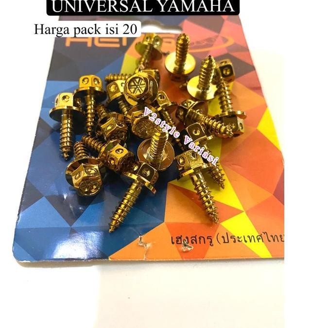 ( New Foto Asli ) Baut Probolt Body Flower Yamaha Heng Gold Stainless Full Body Lexi Aerox Fino Vixi