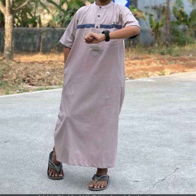 Baju Jubah Gamis Motif Polos Anak Remaja Laki Laki Premium Terbaru