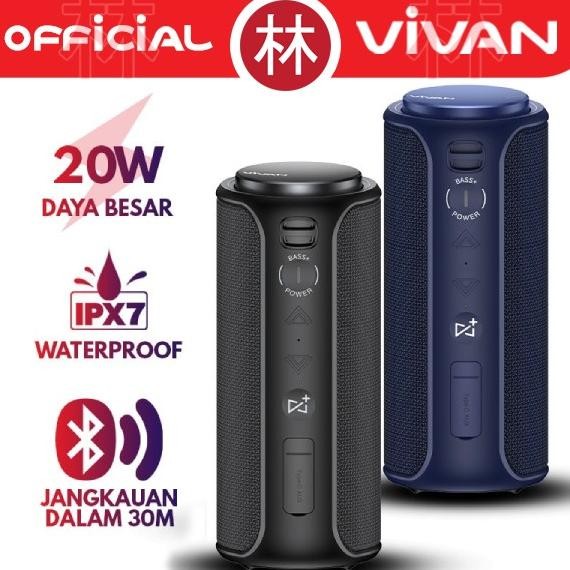 Murah Vivan Vs30 Wireless Bluetooth Speaker Ultra Bass+ 20W Waterproof Ipx7