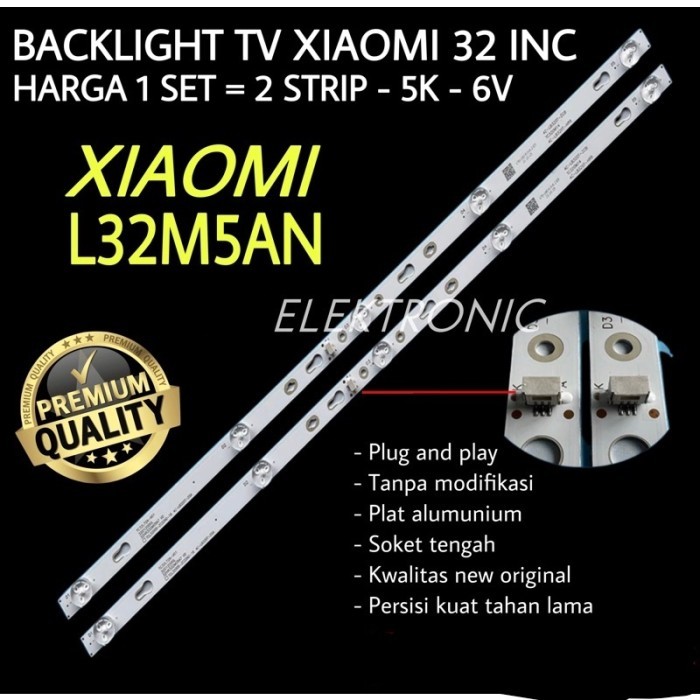 Backlight Tv Led Mi Xiaomi Xiomi L32M5-An L32M5 An L32M5An Lampu