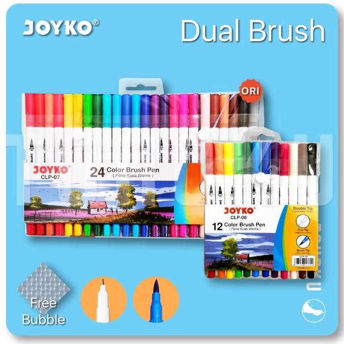 

Terlaris Joyko Dual Brush Pen 12 Warna - Calligraphy Pen Joyko 12 Neo