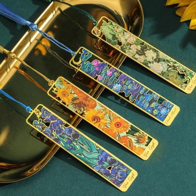 

Terbaru Bookmark Painting Metal Floral Chinese Style Retro Pembatas Buku Sunflowers Neo
