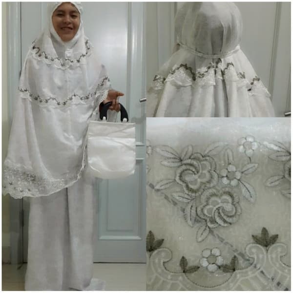 Mukena Renda Putih Cantik Elegant Mewah Harga Grosir