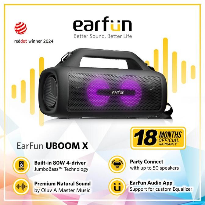 Promo Earfun Uboom X - Lightweight Jumbobass Portable Bluetooth Speaker For Outdoor Listening
