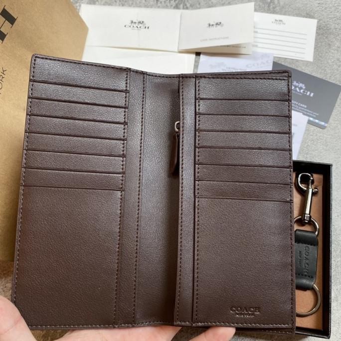 COACH LONG WALLET EMBOSSED BLACK,DOMPET COACH PRIA PANJANG ORIGINAL Terlaris