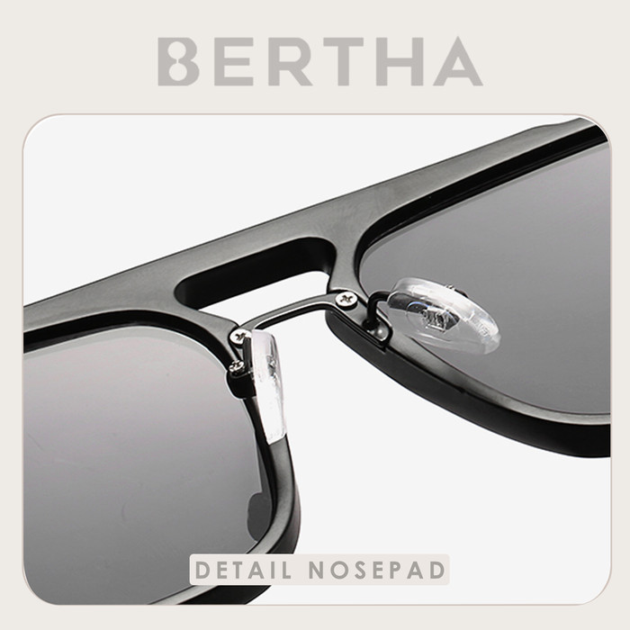 Kacamata Sunglasses Anti Uv Style Kotak Double Bridge Pria Wanita 3184