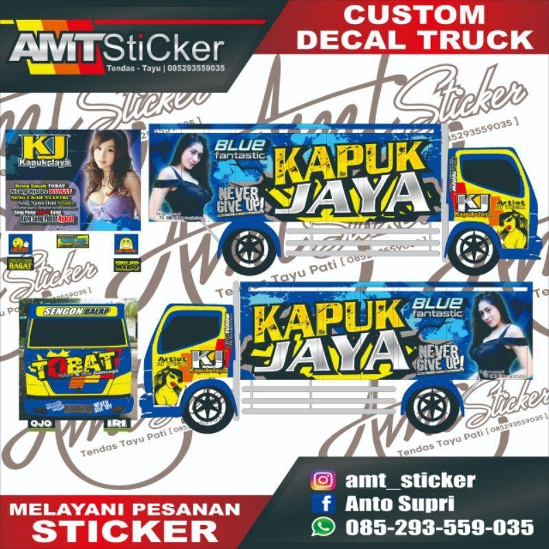 [Terlaris] Stiker Decal/Cutting Truck Canter Biru Full Body Stiker Truk Canter Stiker Decal Truk