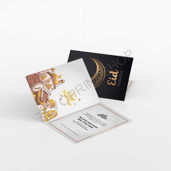 Cetak Kartu Ucapan Idul Fitri Lipat 2/Kartu Lebaran/Kartu Hampers TerlarisR300125A