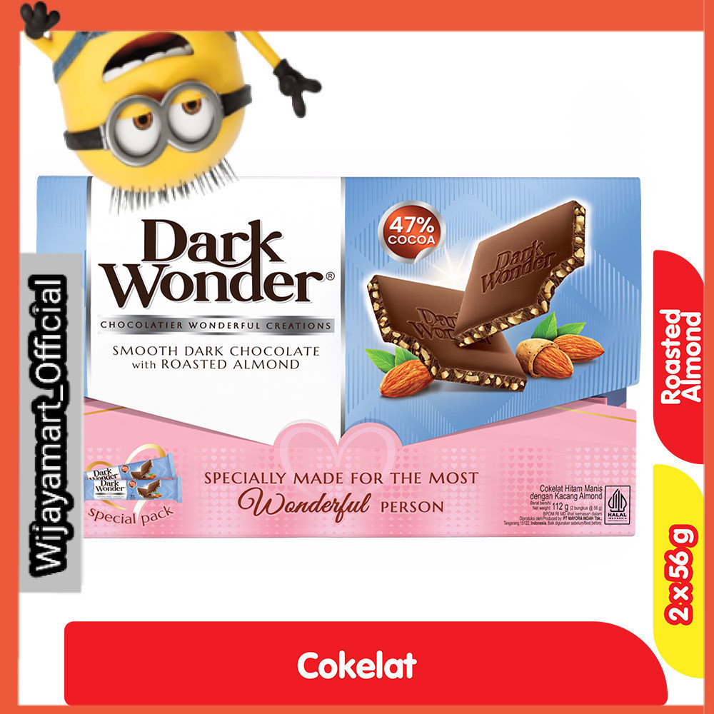 

Dark Wonder Smooth Cokelat Hitam Almond Panggang Spesial Pack 2 x 56 g