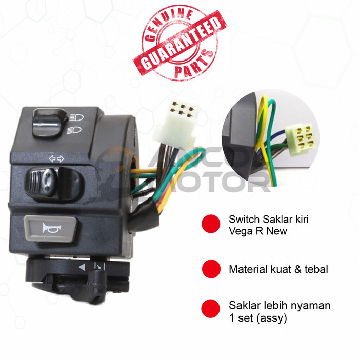 SAKLAR KIRI VEGA R NEW F1ZR JUPITER Z KABEL SWITCH TOMBOL LAMPU DIM