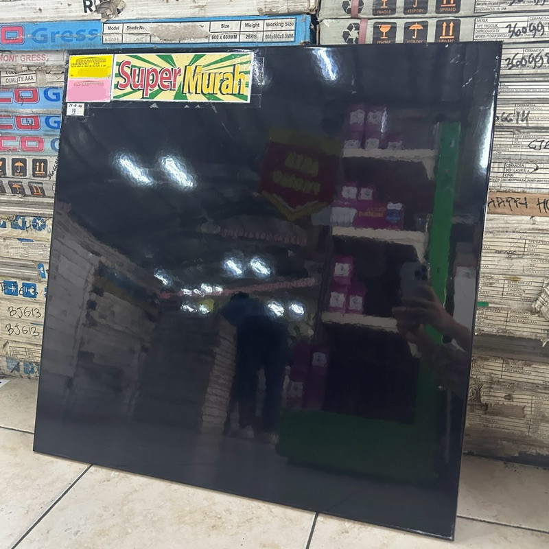 Keramik Mustika Noir KW1 Black Keramik / Keramik 60x60 Hitam / Keramik Lantai 60x60 Hitam Polos / Ke