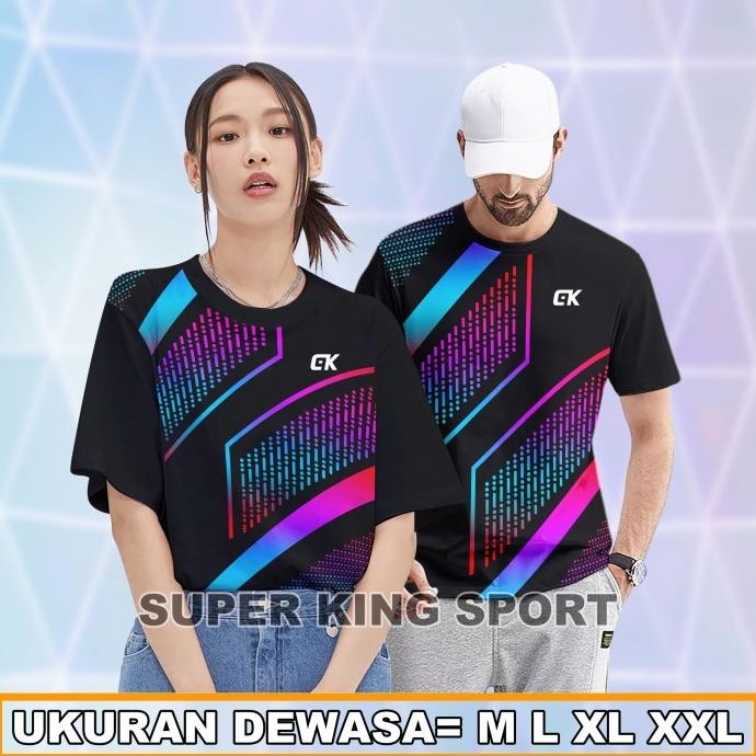 Baju Olahraga Printing Premium Kaos Badminton Volly Jersey Bola Futsal Size L Xl Xxl