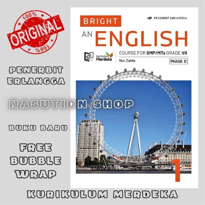 

READY GROSIR Buku Bright An English Kelas 1 / 7 SMP/MTs Erlangga Kurikulum Merdeka