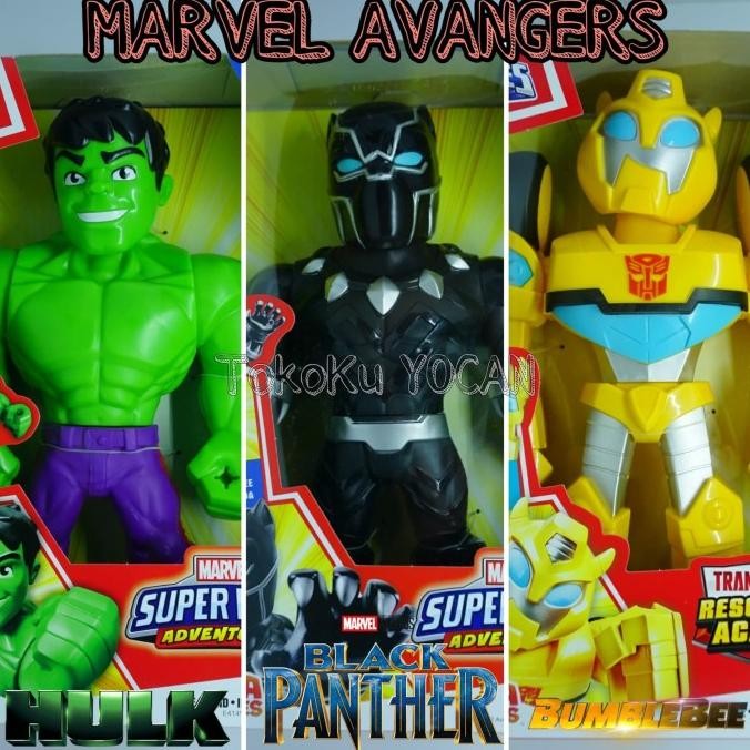 SUPER DEFORMED FIGURE Robot Transformers Mega Mighties Bumble bee Hulk Black Panther