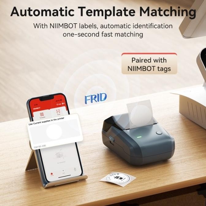 NIIMBOT B1 Mesin label stiker berperekat printer termal portabel mesin label printer saku Bluetooth 