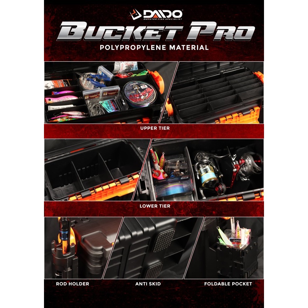 AJR99 DAIDO TACKLE BOX BUCKET PRO 6L 12L