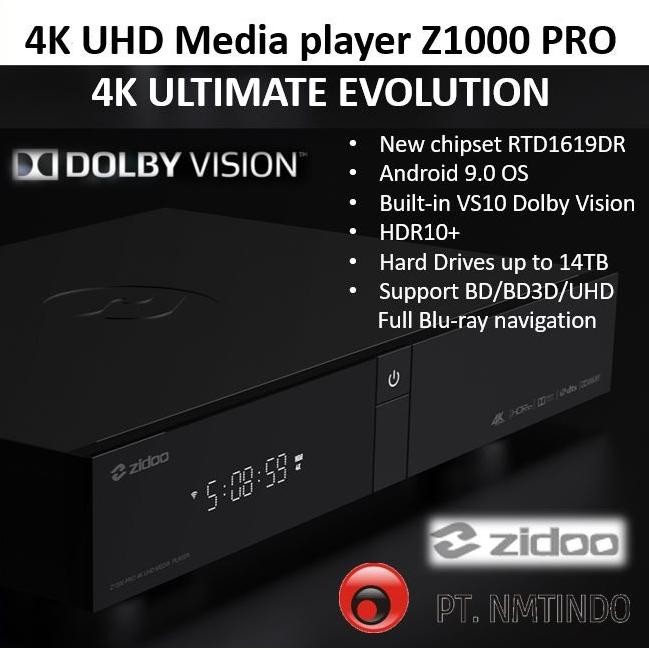 Murah Zidoo Z1000 Pro 4K Support Dolby Atmos Dsd Audio & Android 9.0 Tv Box