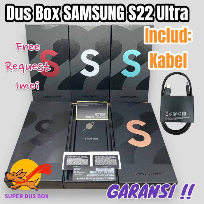 

PROMO! Dus Box Kotak Samsung S22 Ultra Full Set free req imei