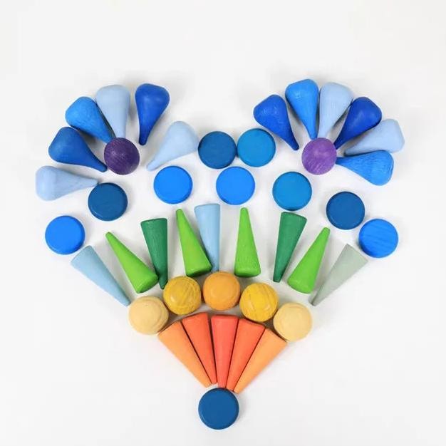 Sale Wooden Rainbow Loose Part, Wooden Grapat Grimms Alike, Open Ended Toys