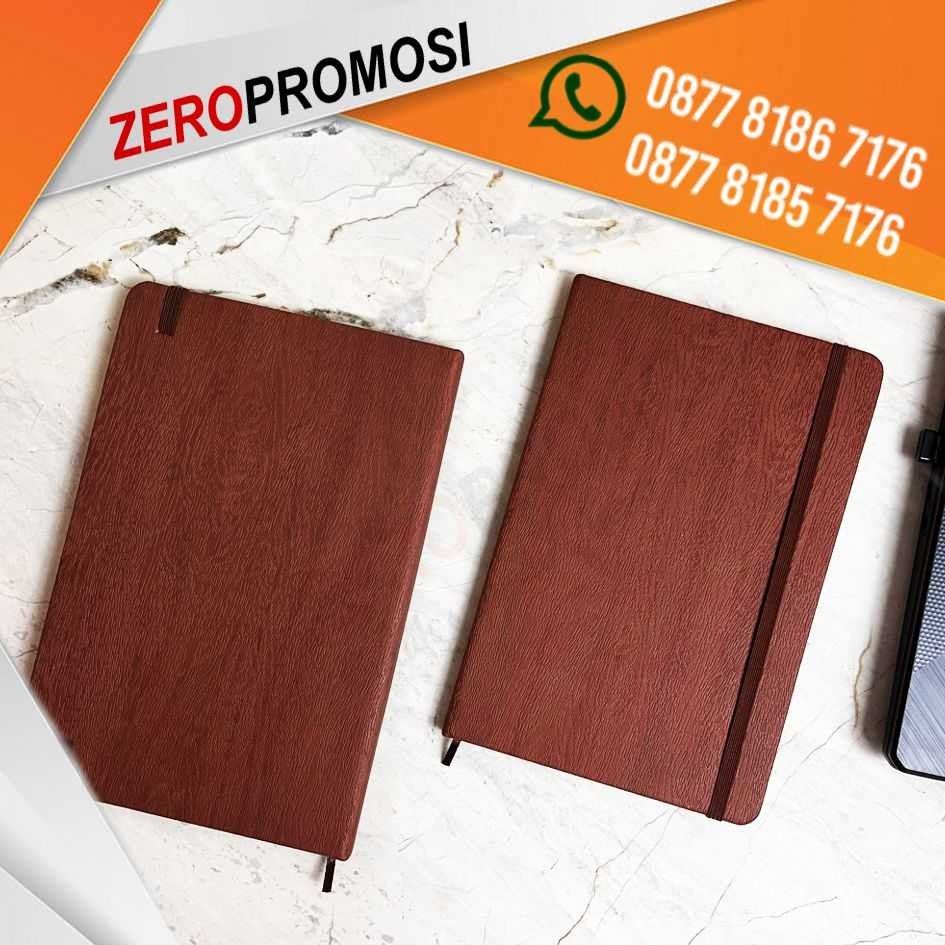 

Souvenir Notebook Wooden PU Buku Agenda Diary A5