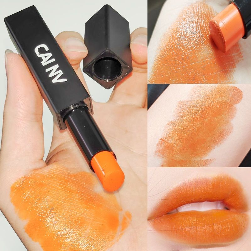 Lipstik Matte Seri Orange Tidak Luntur Tidak Menempel Piala Warna Tomat Busuk Warna Tanah Warna Labu