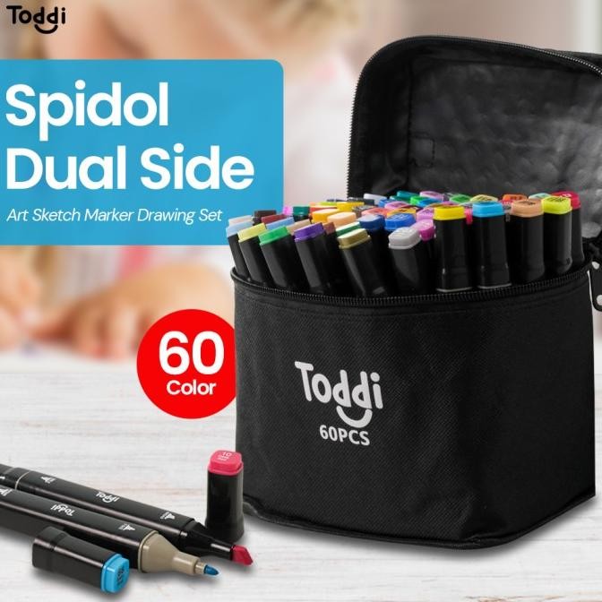 

Sale Spidol Dua Sisi Beragam Warna 60 Pcs Touch Marker Lukis Gambar Sketsa