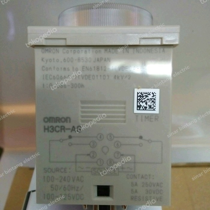 Timer Omron Original H3Cr-A8 100-240Vac Original Omron