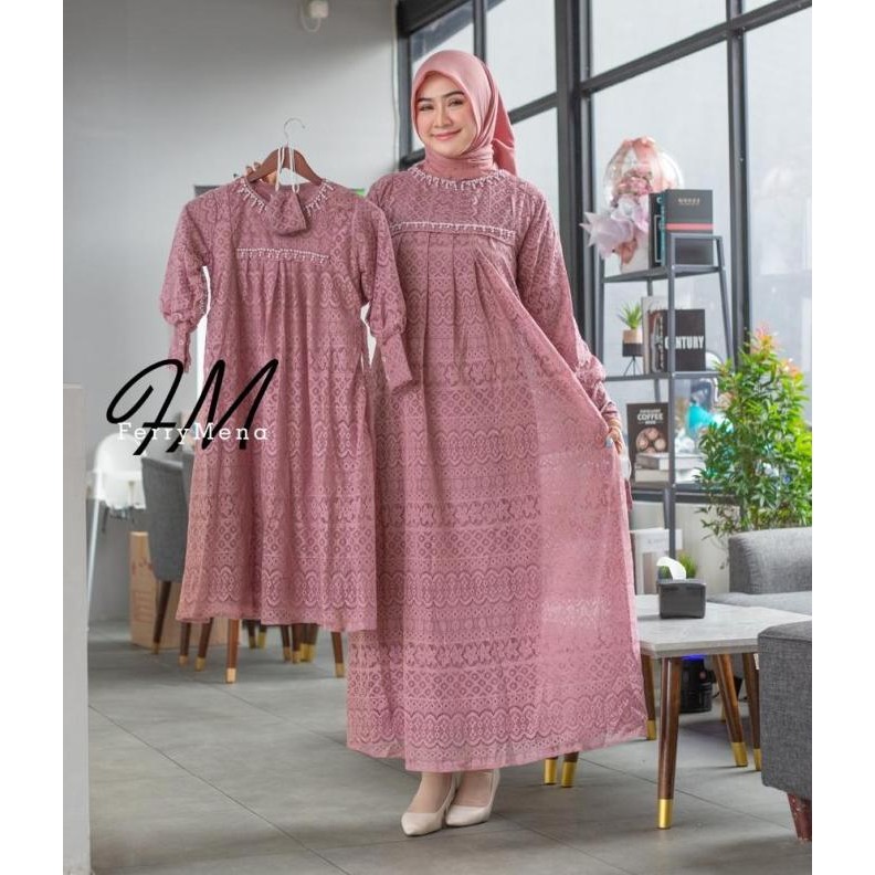 Promo Kebaya Gamis Brokat Sahira Muslim Couple Ibu & Anak Kebaya Pesta